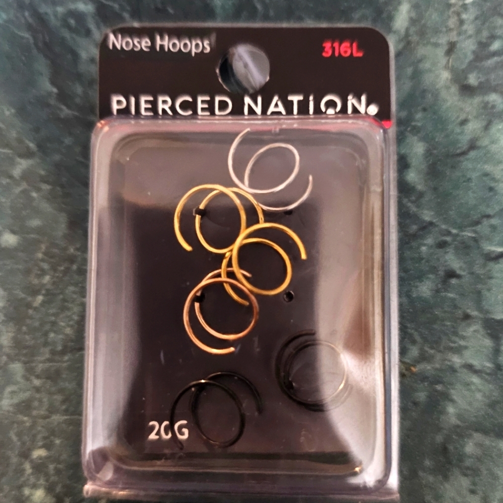 6 pack of nose ring, double hoop